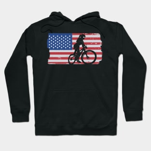 Cycling Road Bike US Flag Cyclist design Hoodie